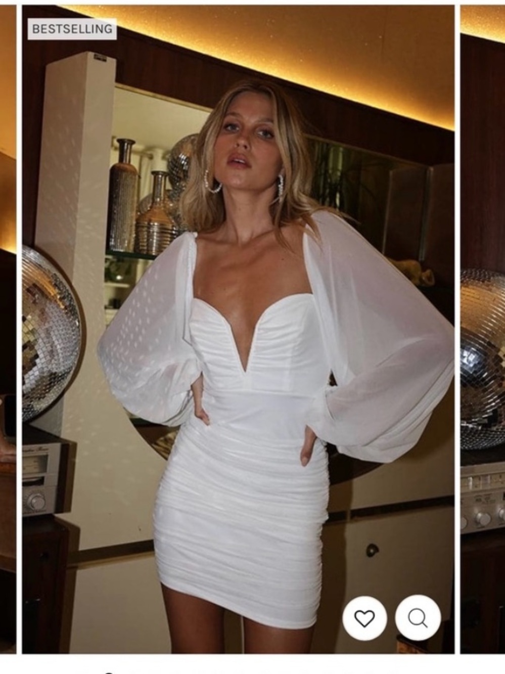12th Tribe Alessandra White Mesh Mini Dress